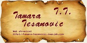 Tamara Tešanović vizit kartica